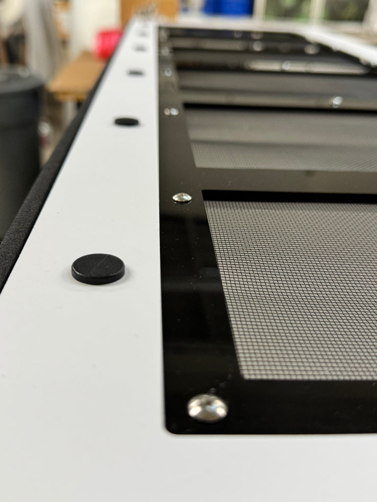 Black front 6 compartment Condo 46” wide x 10.5” tall x 15” Deep