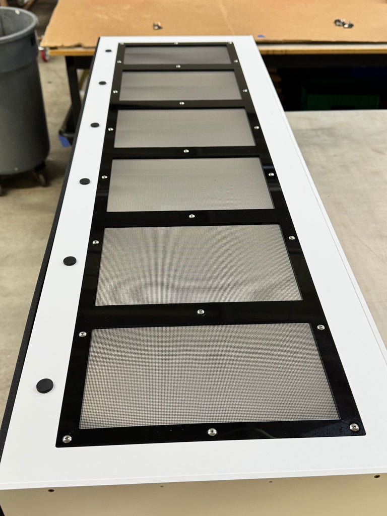 Black front 6 compartment Condo 46” wide x 10.5” tall x 15” Deep