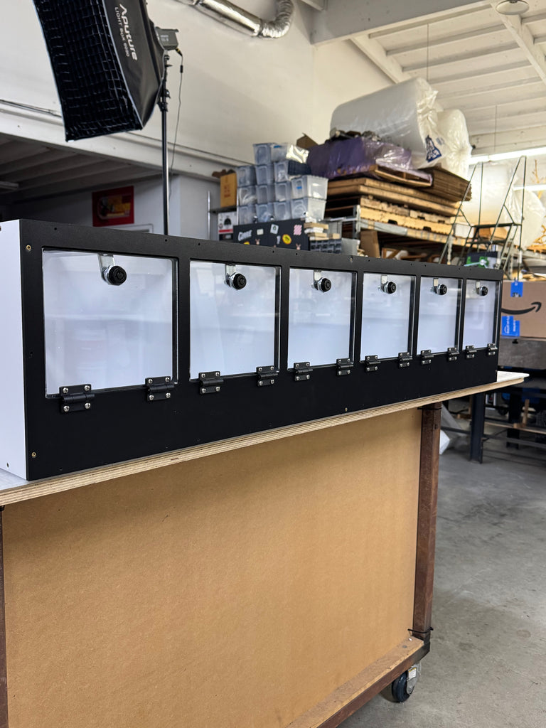 Black front 6 compartment Condo 46” wide x 10.5” tall x 15” Deep