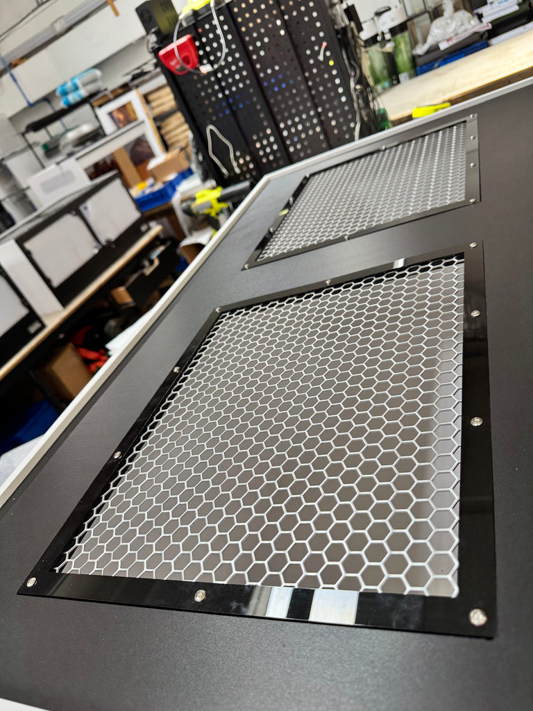 43” wide x 18” tall x 23” deep ACRYLIC DOORS