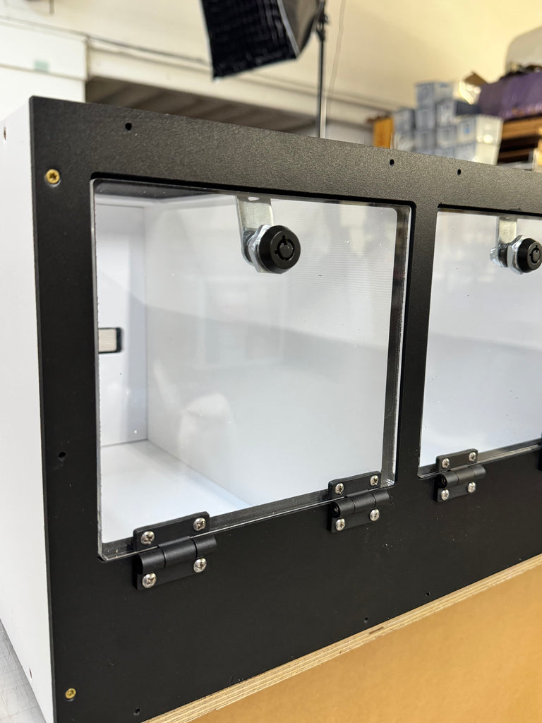 Black front 6 compartment Condo 46” wide x 10.5” tall x 15” Deep