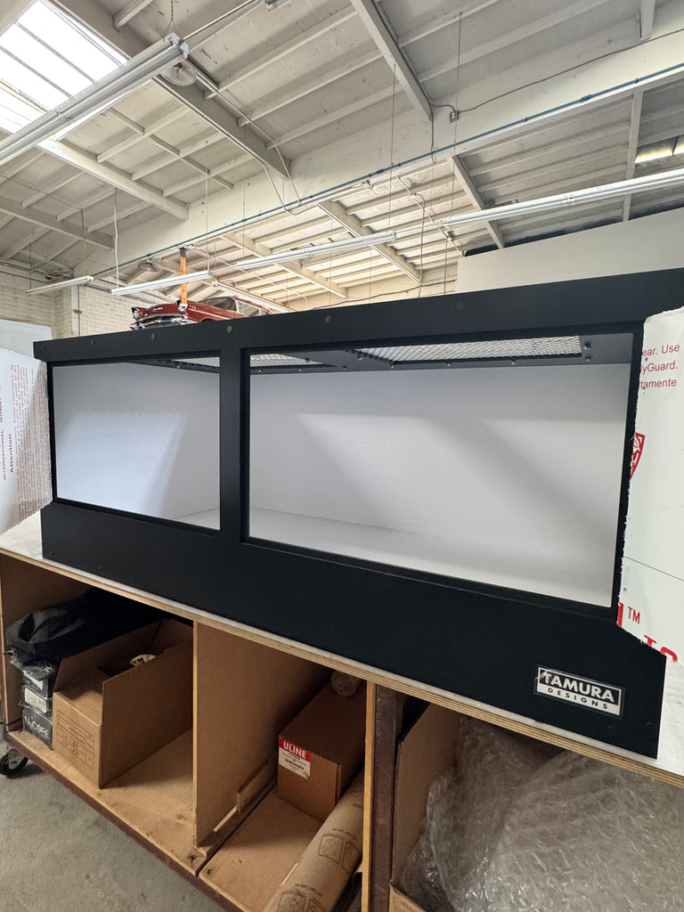 43” wide x 18” tall x 23” deep ACRYLIC DOORS