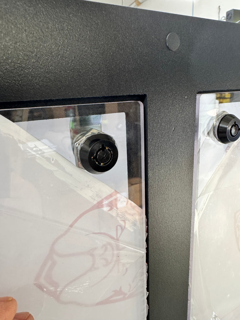 43” wide x 18” tall x 23” deep ACRYLIC DOORS