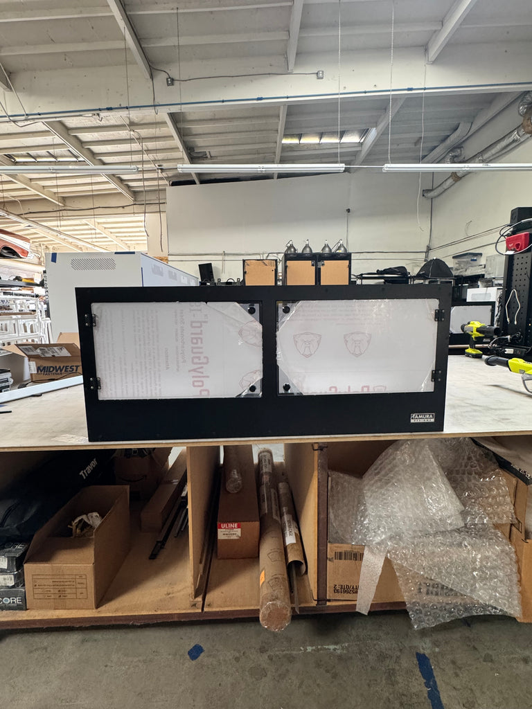 43” wide x 18” tall x 23” deep ACRYLIC DOORS