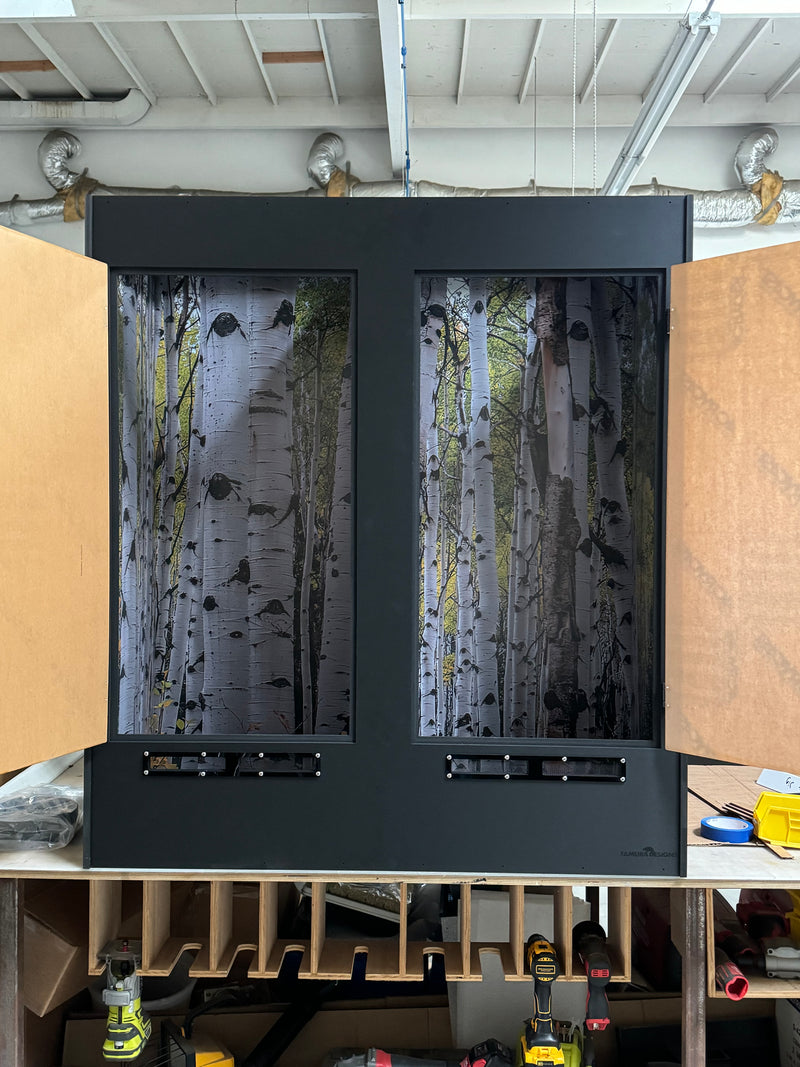 43" wide x 48" tall x 18" deep