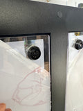43” wide x 18” tall x 23” deep ACRYLIC DOORS