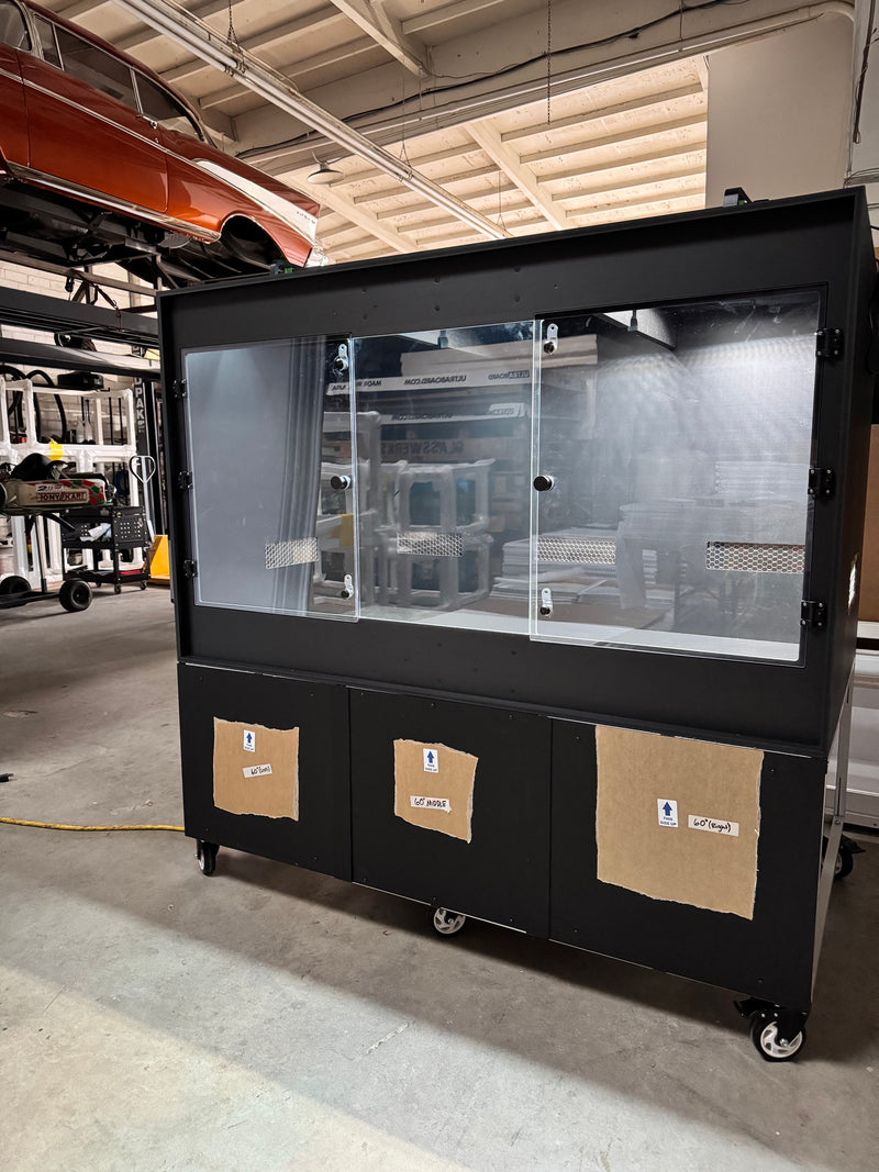 60” wide x 36” tall x 36” deep