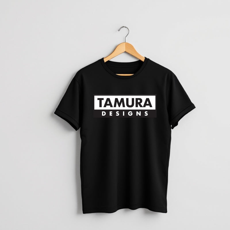 TAMURA DESIGNS BLACK DESIGN PRINTED FRONT ONLY
